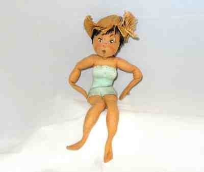 Vintage Antique Annalee Mobilitee Doll 10" Bathing Girl  - 1956 -