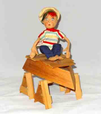 Vintage Antique Annalee Mobilitee 10" Doll - Boy Building Boat -  1955