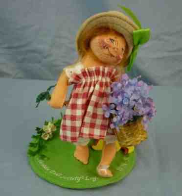 Annalee Doll Society 7" Little Mae Flowers Logo Kid -Sun+LapelPin 1996-7 AL796