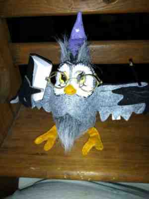 Annalee Halloween Wizard Owl with Magic Spell Book 5" 2007 
