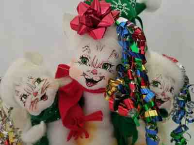 ANNALEE HOLIDAY CHEER CAT TRIO RARE, 2007 ALL TANGLED UP