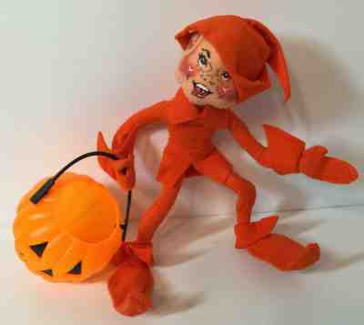 ???? Annalee doll Halloween Autumn Fall 10” Orange Elf Trick or Treater 1996 ????????