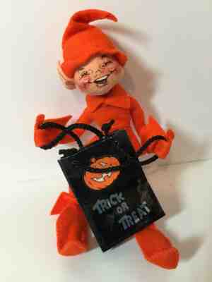 ???? Annalee doll Halloween Autumn Fall 10” Orange Elf Trick or Treater 1996 ????????