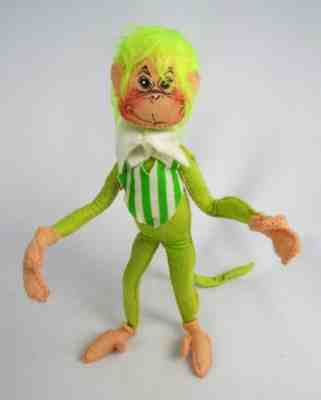Vintage Annalee Mobilitee 1969 Lime Chartreuse Green Funky 10" Boy Monkey Doll