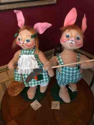 Annalee 18” Easter Garden Dolls Smiling Faces 0720 Girl 0725 Boy