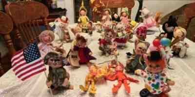 Lot Of Over 30 Annalee mouse & rabbit hand crafted Dolls.  
