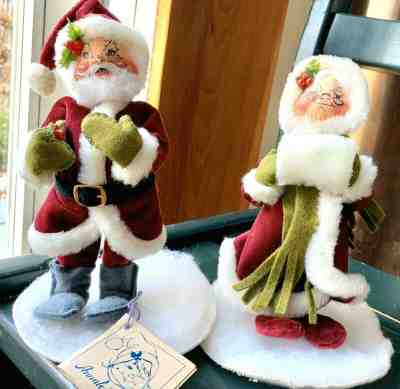 AUTHENTIC VINTAGE ANNALEE MR + MRS SANTA COUPLE - EXTREMELY RARE W/ORIGINAL TAGS