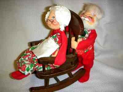 1977 Vintage Annalee Mobilitee Santa & Mrs Claus Dolls Christmas 