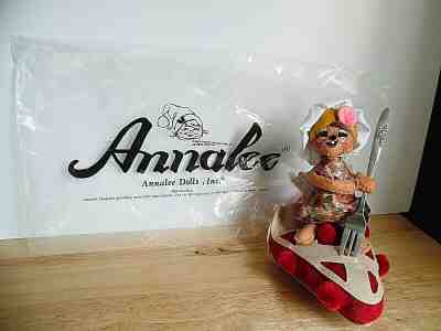 MIP 2013 Annalee 5" Cherry Pie Mouse w/Fork Figure ADORABLE ~EXC~ 1 DAY SHIPPING
