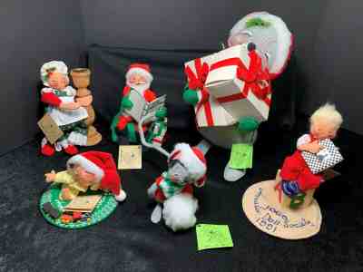 Lot of 6 - Vintage - Annalee Christmas Dolls - All have Original Hang Tags 
