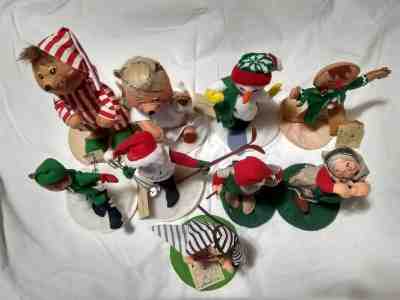 LOT of NINE (9)  Annalee Christmas Dolls   