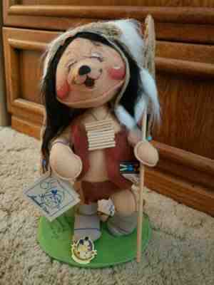 ANNALEE 1996 DISNEY INDIAN BEAR WITH CONVENTION PIN & SIGNED BY CHUCK