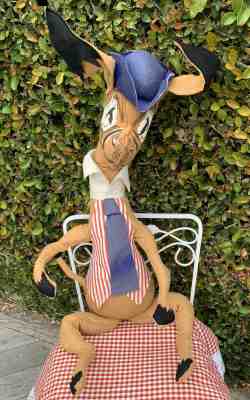 Rare Vintage Annalee Patriotic Donkey Large 30” Democratic Tag dated 1971