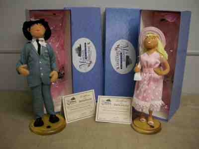 ANNALEE MUSEUM COLLECTION ROGERS CLOTHING STORE COUPLE WOMAN & MAN MATCHING #'S