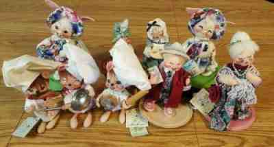 Vintage Lot Annalee Kitchen Dolls Baking Mice Old Couple Rabbits Wallstreet Jour