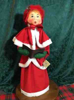 AnnaLee Mobilitee Doll Vintage Christmas Caroling Woman Large 30 Inch