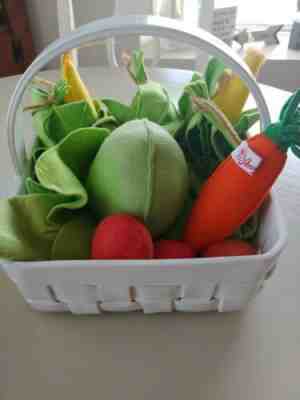 Annalee Vegetable - Lot Cabbage,Carrot, Peas Corn & Tomatoes w/ Basket (93-94)