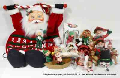 18-PC ANNALEE CHRISTMAS ORNAMENTS & SANTA COUNTDOWN CALENDAR