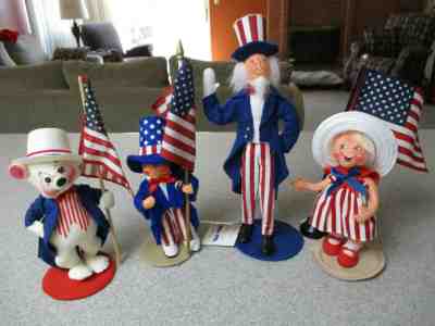 Annalee Lot of Four (4) Patriotic Dolls