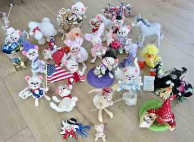 LOT vintage ANNALEE HOLIDAY doll FIGURE new year 2000 usa EASTER flag HALLOWEEN 