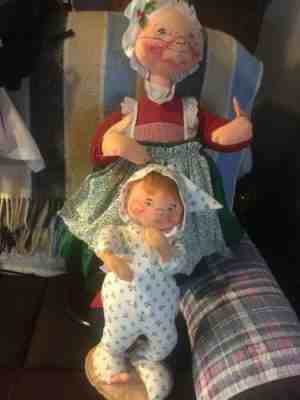 Large Mrs Claus Annalee And Child  Christmass Dolls Lot 2  1990