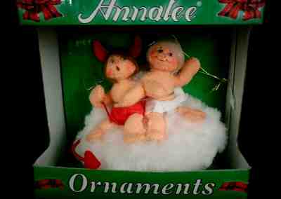 Annalee Dolls Naughty Or Nice 3" Baby Angels Ornament 75 years & Counting