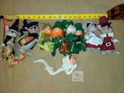 Vintage Annalee Dolls (1980's-1990's) Lot of 9 multiple holidays, some with tags