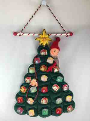 Rare Annalee Hanging Advent Countdown to Christmas Tree w/ Red Elf and Angel NWT