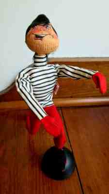 Rare VTG 8.5” Annalee FRENCH/ITALIAN? Hippie? Man/Boy Striped Shirt Doll 1963