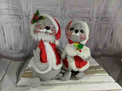 Vintage Annalee Mice mr mrs Claus 1988 13? set pair mouse holiday decor xmas lar
