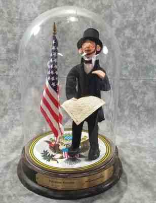 RARE ANNALEE "Folk Heroes Series" ABRAHAM LINCOLN with BASE & DOME (#948 1989)