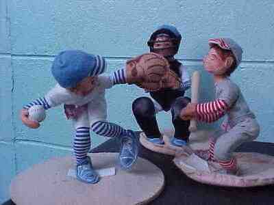 Adorable Annalee Felt Doll 9" Baseball Player Catcher Batter & Pitcher