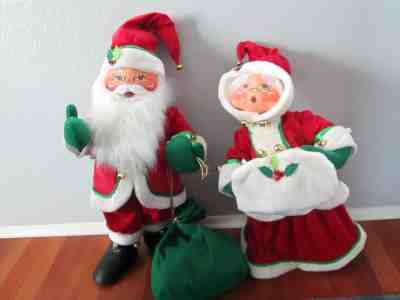 Deluxe Jumbo Santa 32" & Mrs Claus 28 Annalee 2006 Self Standing Christmas Plush