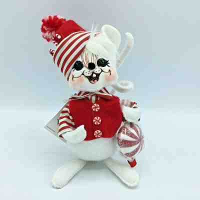 Annalee 2007 Peppermint Boy Mouse 6" Christmas Plush with Tag EUC