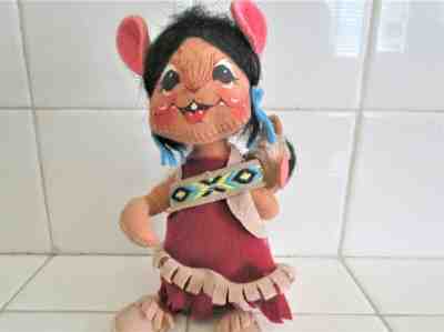 ANNALEE NATIVE AMERICAN MOUSE & PAPOOSE  USA MADE VINTAGE 