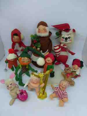 Large of Lot 11 Annalee Dolls Ornaments 60s-90s Christmas Easter St Patricks