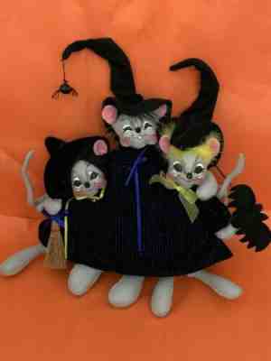 Large Annalee Halloween 10" Triple Trouble Three Mice Witches