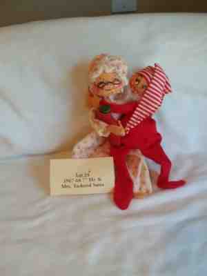 Older. 5"  Mr  And. Mrs Tuckered. Santas  Signed by Annalee
