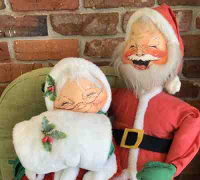 Vintage Annalee Santa And Mrs. Claus. 1971/1983 Large Approx. 29” GUC!