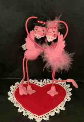 Rare Annalee 7" Flamingos in Love 100209 Pink Flamingo Annalee Animal