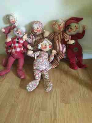 Lot Of 6 AnnaLee Mobilitee dolls Christmas