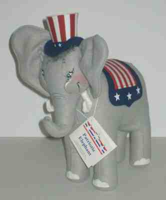 ANNALEE 11" Patriotic Republican Elephant ~ Sue Coffee Exclusive ~ NWT '03