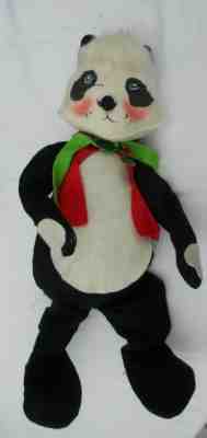 Annalee Mobilitee 16" Panda with Red Vest Rare Face 1971