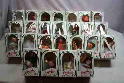 Huge Lot 25 Annalee Doll  Xmas Ornaments Mobilitee 1990's Original Boxes & Tags