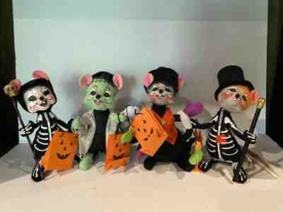 Lot Of 4 Annalee Halloween Mice Dolls New With Tags