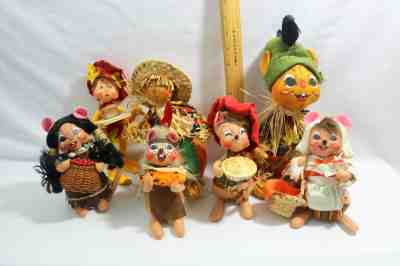 Vintage Lot of (7) Annalee Dolls - Harvest / Fall / Thanksgiving