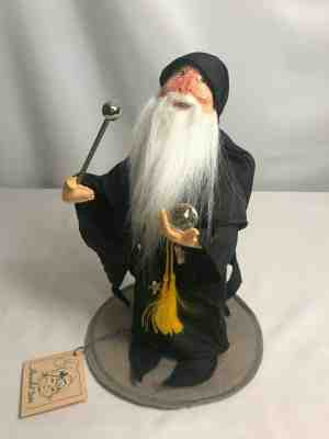 Annalee Doll ~ Merlin the Wizard Wand & Crystal Ball ~ 1989 ~ W/Tags ~ 9" Tall