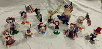 ESTATE LIQUIDATION: 12 DIFFERENT NEW YEARS/ 4TH OF JULY THEME ANNALEE FIGURES