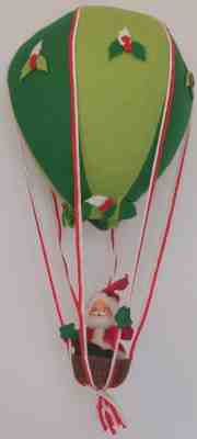 Vintage Annalee 1980 Christmas Hot Air Balloon with 1967 Santa in Basket