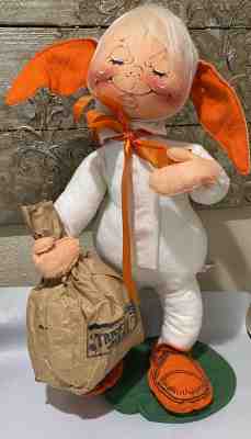 19" LARGE ANNALEE MOBILITY BUNNY RABBIT HALLOWEEN DOLL 90 VINTAGE TRICK OR TREAT
